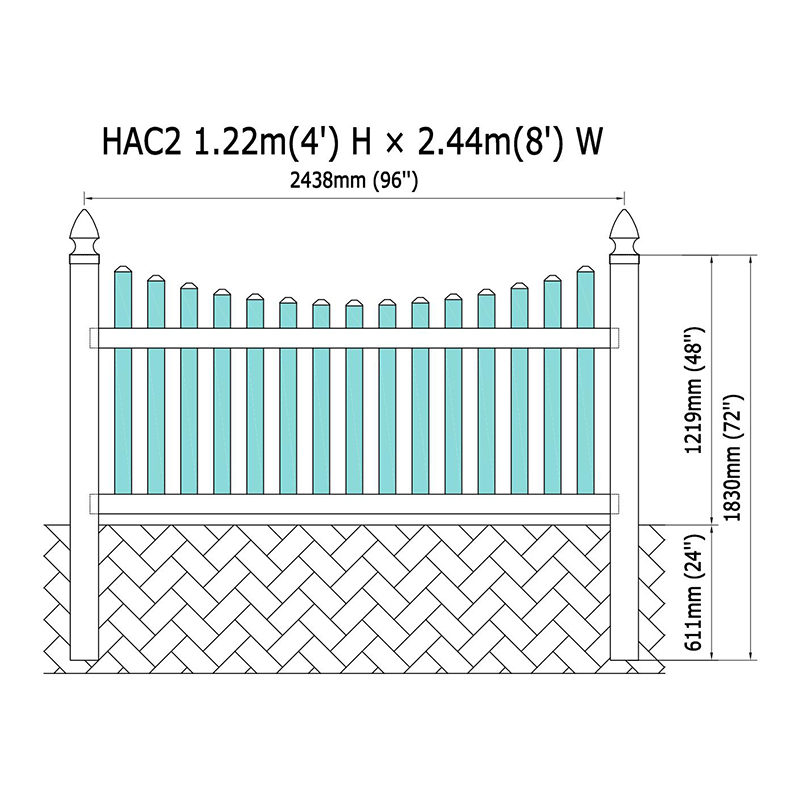 HAC2 Piquete de plástico de 7/8