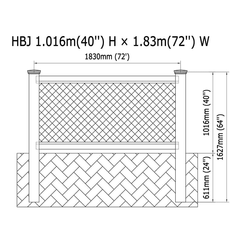 Valla de celosía de pvc HBJ