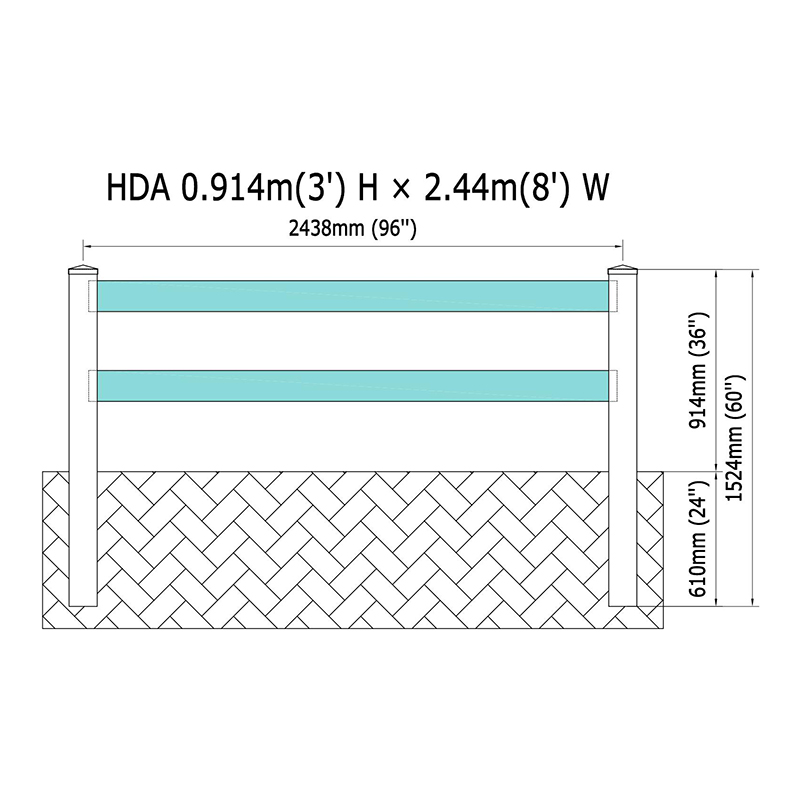 Valla agrícola de PVC de 2 carriles HDA