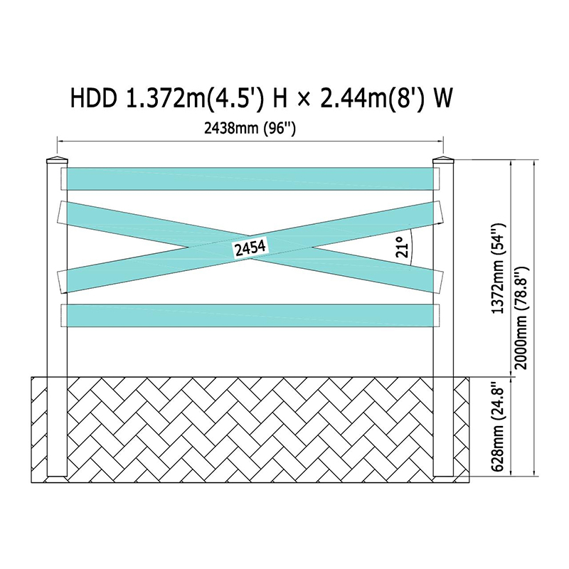 Valla cruzada para caballos de pvc HDD