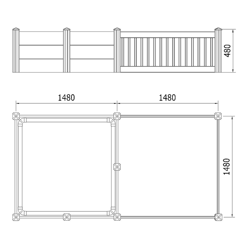 Caja de parto de pvc con parque