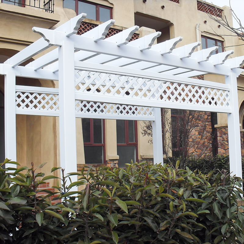 Pérgola de pvc con celosía